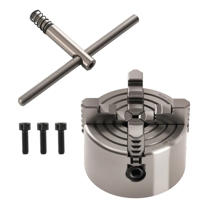 Режущий инструмент K72-80 Self Centering 4 Jaw Lathe Chuck 80mm Metal HT300 Cast