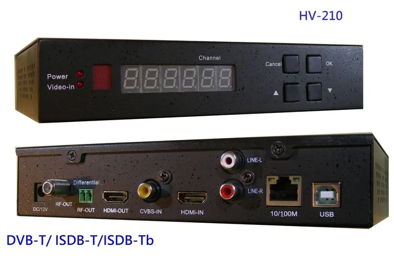 ТВ-модулятор HV-210 70~950, 1200~1350Mhz FullHD DVB-T/ISDB-T/ISDB-Tb Modulator(C — фото лота 1
