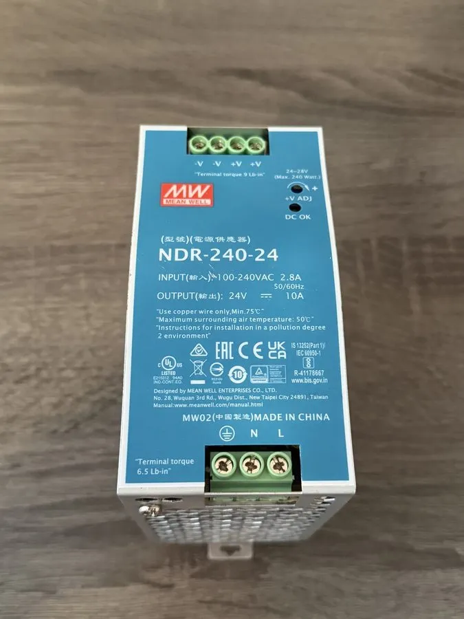 Блок питания MEAN WELL NDR-240-24 24VDC 10 Amp 240W Industrial DIN Rail Power Su