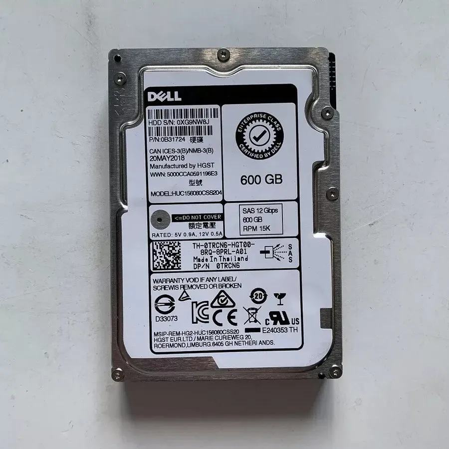 Жёсткий диск Dell TRCN6 0TRCN6 600GB 15K SAS 2.5" 12Gb/s HDD Hard Drive HUC15606