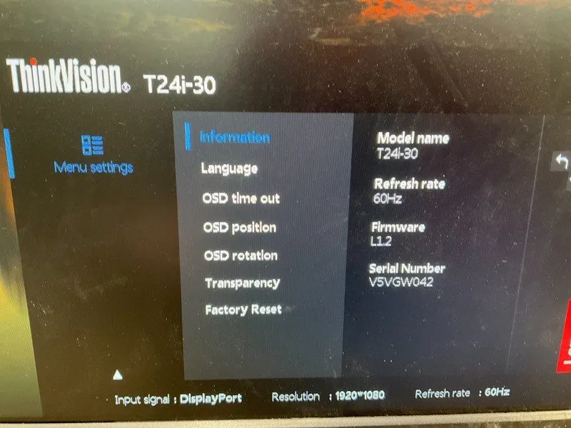 Монитор Lenovo ThinkVision Flat Panel Monitor T24i-30 23.8inch LCD Monitor — фото лота 3