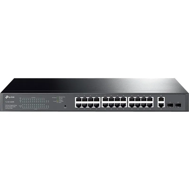 Коммутатор TP LINK 28 PORT GIGABIT EASY SMART SWITCH WITH 24-PORT PoE+ TL-SG1428