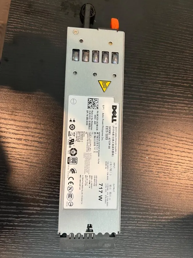 Блок питания Dell 0RN442 R610 717W High Gold Efficiency Power Supply D717P-S0