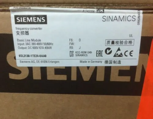 Частотный преобразователь SIEMENS SINAMICS S120 6SL3130-1TE24-0AA0 FS:E