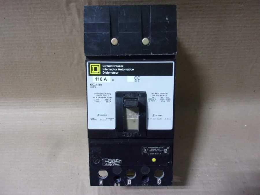 Автоматический выключатель Square D KC KC34110 3 Pole 110 Amp 480V Gray Label Ci