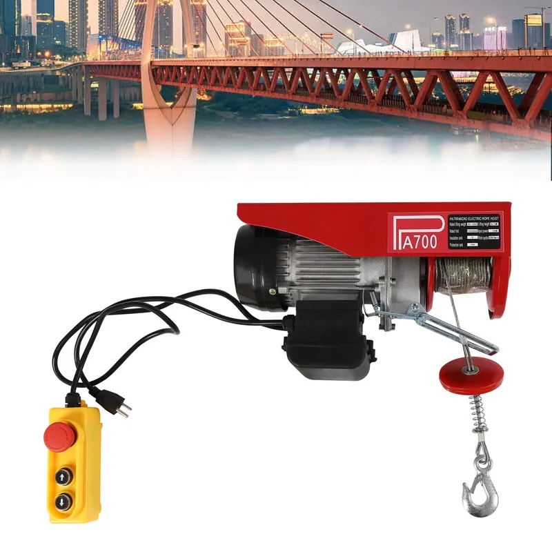 Таль 700kg/1543lb Electric Hoist System Crane Remote Control Power Wire Crane Ga — фото лота 1