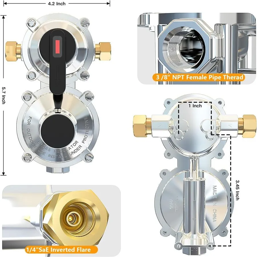 Трубопроводная арматура Upgraded RV Propane 2-Stage Auto Changeover LP Propane G