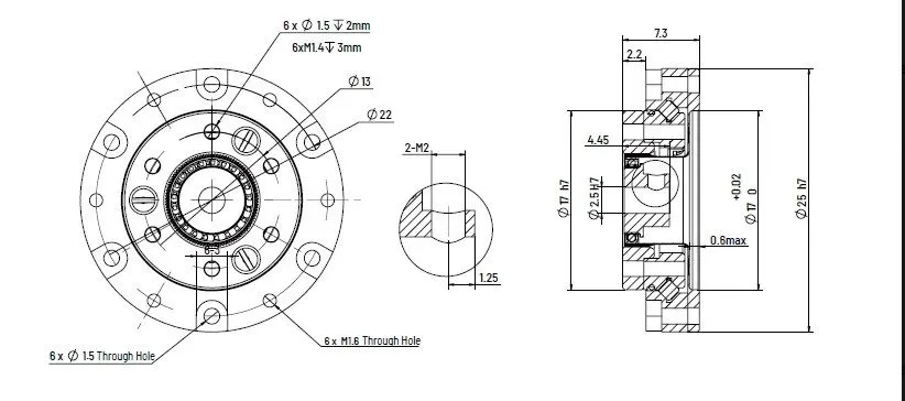 Робот HD Mini-03 32mm Harmonic Drive Gear Ratio 50:1 Strain Wave Gear Reducer