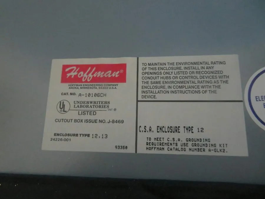 Монтажный шкаф Hoffman A-10106CH Industrial Control Box Enclosure