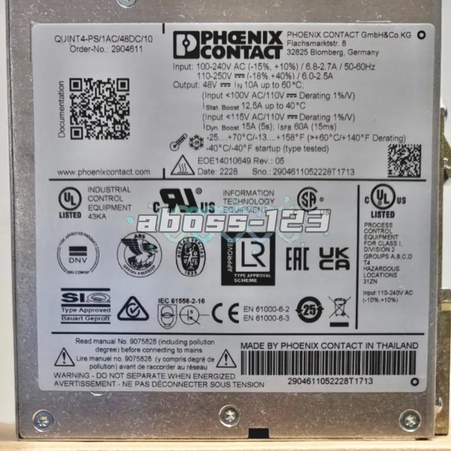 Блок питания Phoenix Contact QUINT4-PS/1AC/48DC/10 Power Supply 48VDC 10A 290461