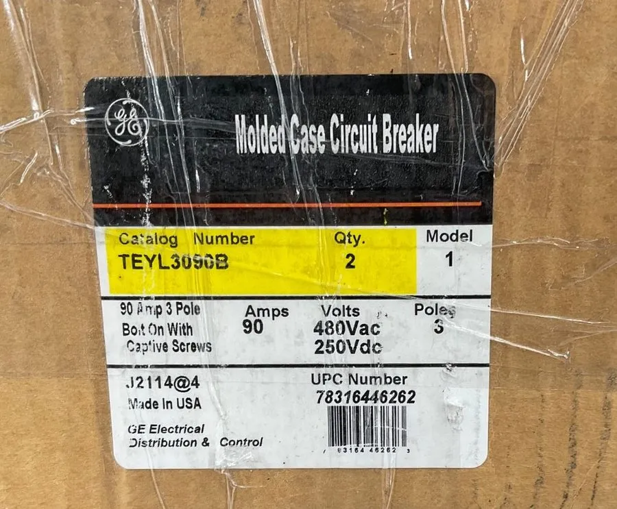 Автоматический выключатель TEYL3090B GE Circuit Breaker 3P TEYL 90A 480V Bolt On