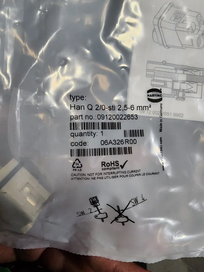 Разъём Harting 09120022653 Heavy Duty Connector, Han Q Series, Insert, 2+Pe Co
