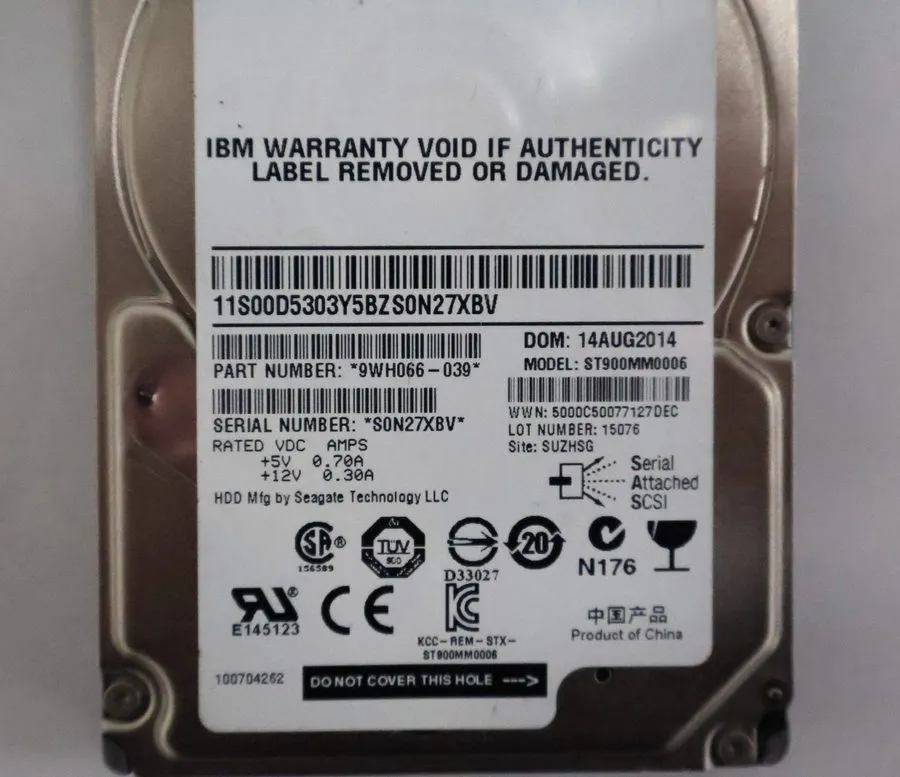 Жёсткий диск Seagate Savvio ST900MM0006 900GB 10K SAS 6Gb/s 2.5" HDD 9WH066-039 — фото лота 2