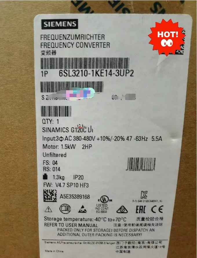 Частотный преобразователь 6SL3210-1KE14-3UP2 Siemens Sinamics G120C DP