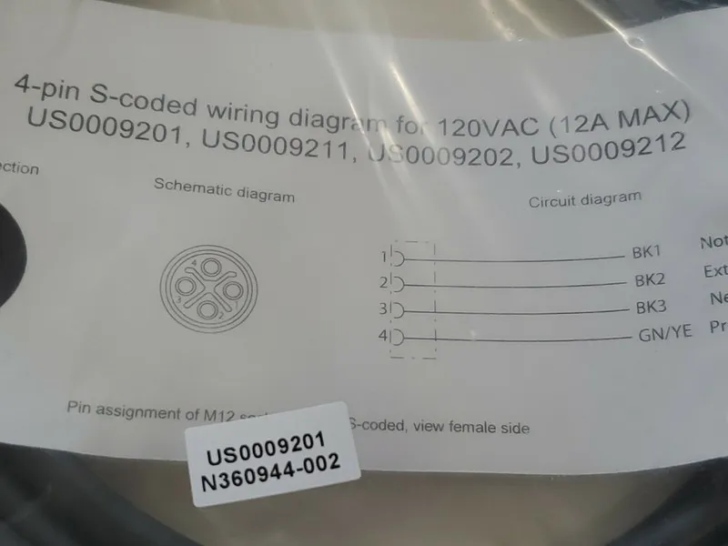 Разъём US0009201 4-Pin Straight S-Coded M12 Connector