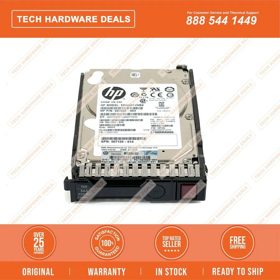Жёсткий диск HP 600GB SAS HDD Hard Drive 2.5" 10K EG0600JETKA 796365-002