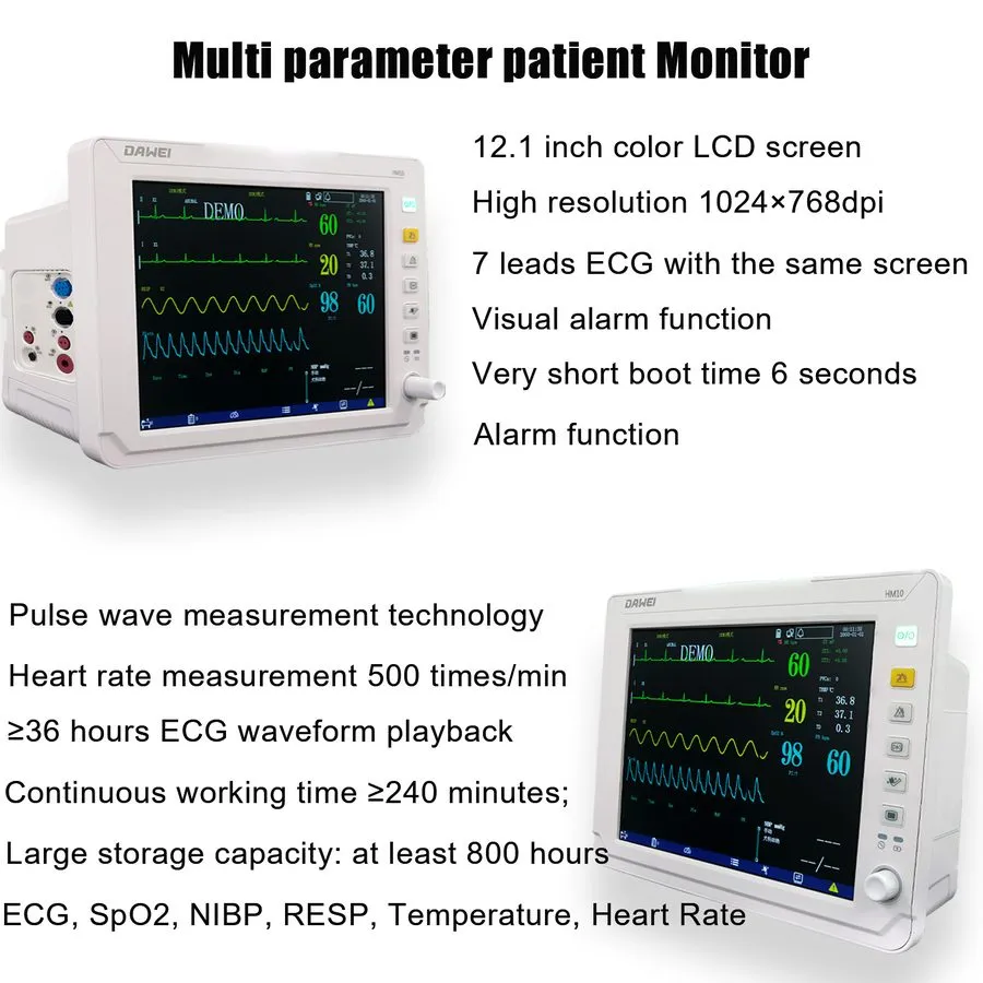 Электрокардиограф VET Patient Monitor with ECG.SPO2.HR,NIBP,RESP,Temp