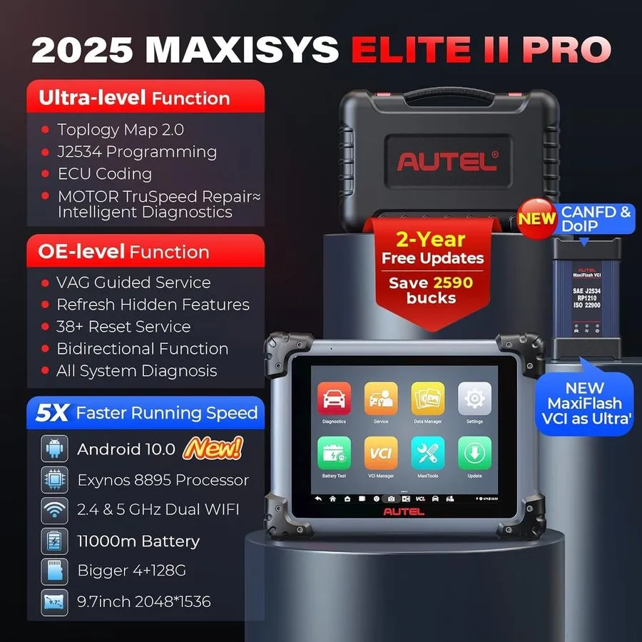 Диагностический сканер Autel MaxiSys Elite II PRO Diagnostic Scanner ECU Program — фото лота 1