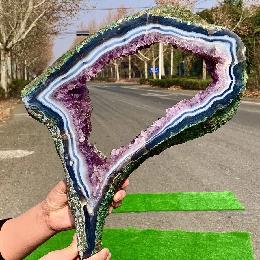 Лабораторный прибор 11.22LB Natural agate Amethyst geode quartz cluster crystal 
