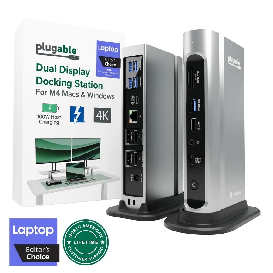 Тестер Plugable 16-in-1 Thunderbolt 4 Quad Dock 100W