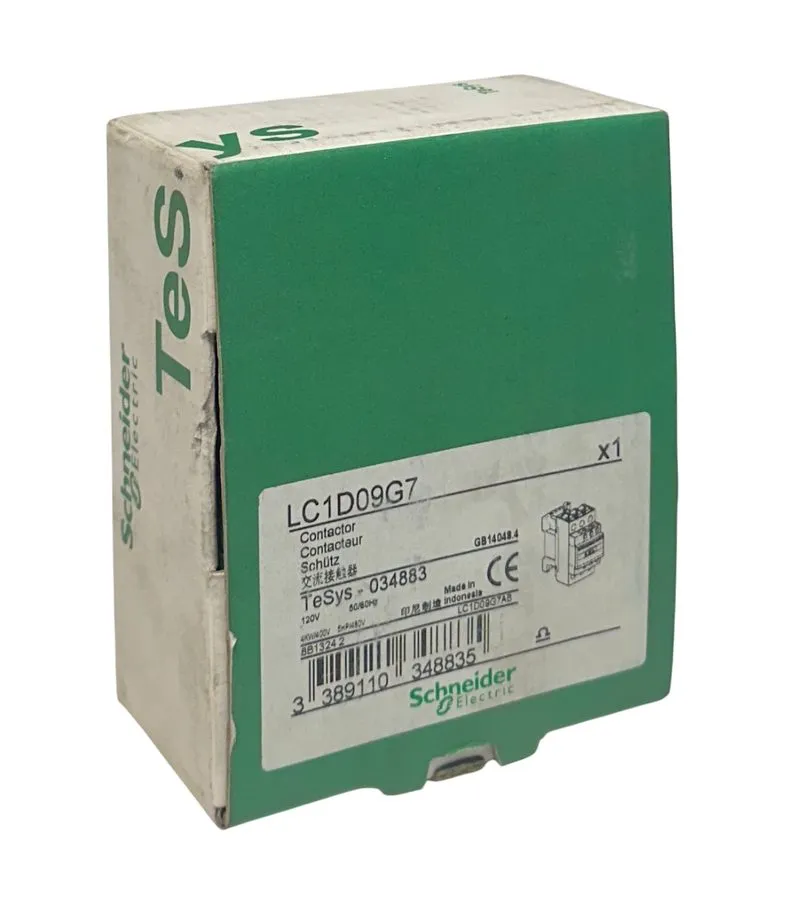 Контактор Schneider Electric LC1D09G7 TeSys Contactor, 3-Pole, 9A Max, 120VAC Co