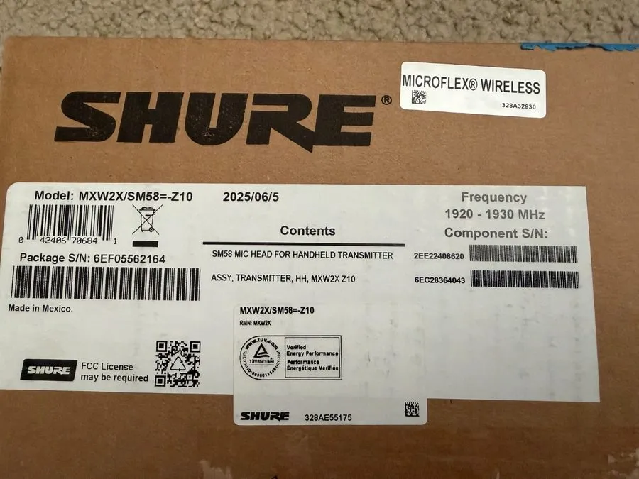 Передатчик Shure MXW2X/SM58 Wireless Handheld Transmitter with SM58 Microphone B