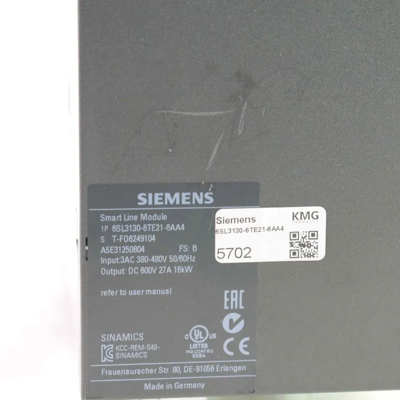 Частотный преобразователь Siemens Sinamics S120 SLM 16KW 27A 6SL3130-6TE21-6AA4