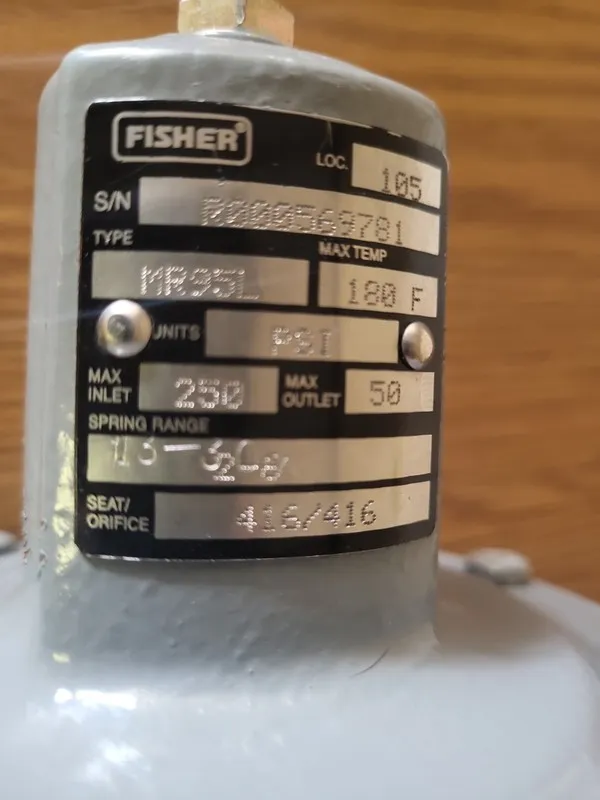 Трубопроводная арматура Fisher R000569781 Type MR95L 13-30PSI @ 180F 3/8"NPT Pre — фото лота 1