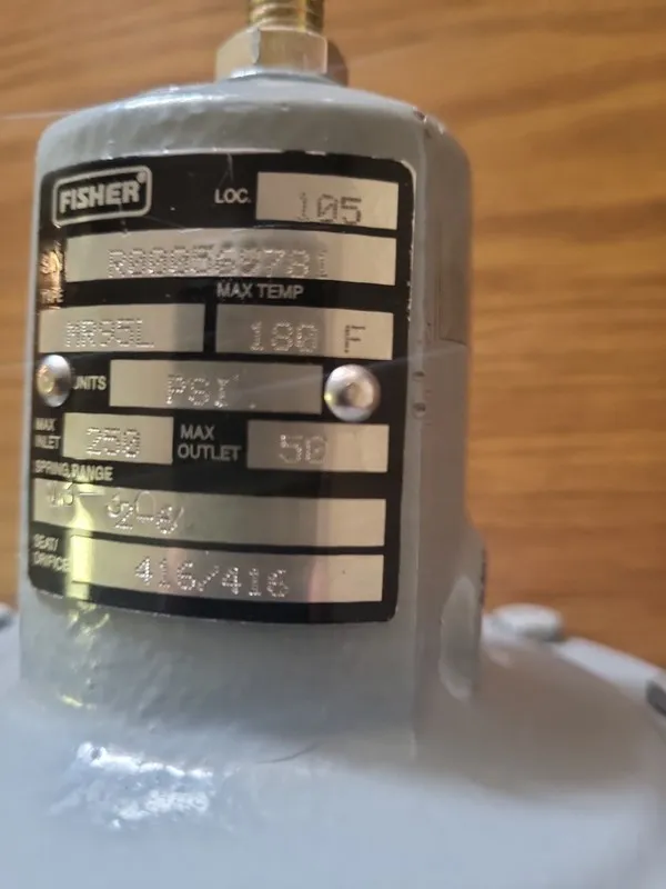 Трубопроводная арматура Fisher R000569781 Type MR95L 13-30PSI @ 180F 3/8"NPT Pre — фото лота 2