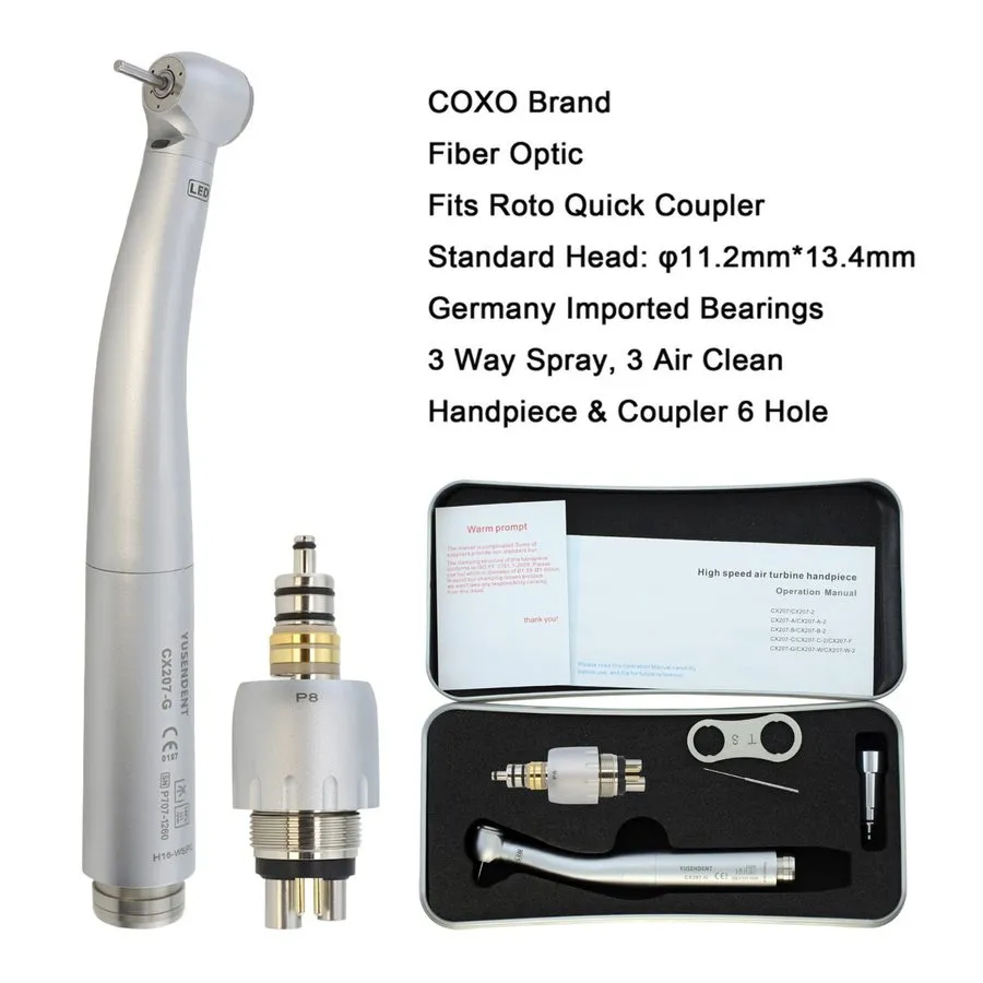 Стоматологический наконечник COXO Dental Handpiece Fiber Optic High Speed Turbin — фото лота 2