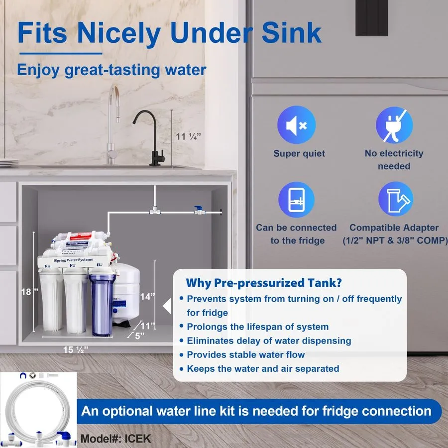 Насос RCC7AK-BLK, NSF/ANSI 58 Certified, Alkaline 6-Stage Reverse Osmosis System — фото лота 3
