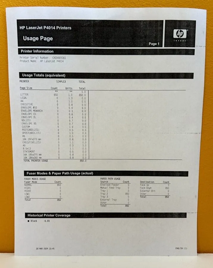 Лазерный принтер HP Laserjet P4014n Laser printer *Professionally Cleaned & Serv