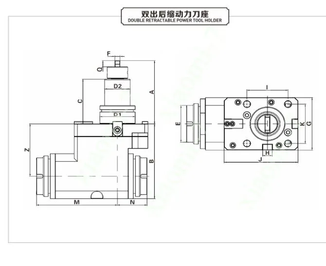 Инструментальная оправка BMT55-90-85-ER32/N Double-output driven tool holder CNC