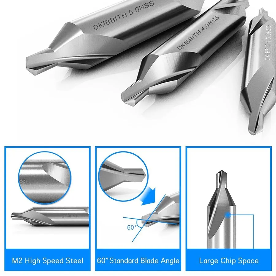 Режущий инструмент Cobalt Center Drill Bits Set, M35 High Speed Steel 60-Degree  — фото лота 2