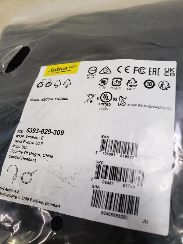 VoIP-шлюз Jabra Evolve 30 II Mono Headset USB-A 5393-829-309 Black with Case — фото лота 1