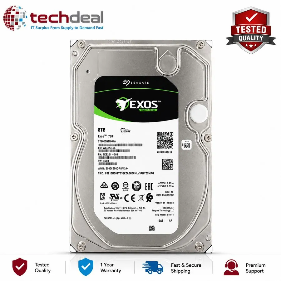 Жёсткий диск Seagate Exos 7E8 ST8000NM001A 8TB 3.5” 7.2K RPM 512e Enterprise SAS — фото лота 1