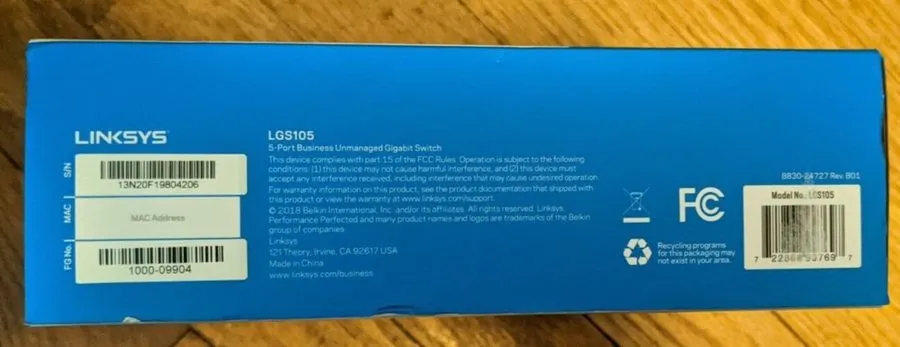 Коммутатор Linksys LGS105 5-Port Gigabit Desktop Ethernet Network Switch