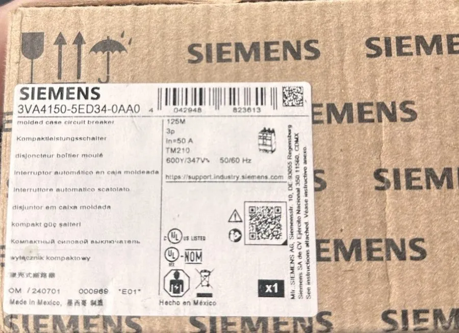 Автоматический выключатель Siemens 3va4150-5ed34-0aa0 50amp circuit breaker type