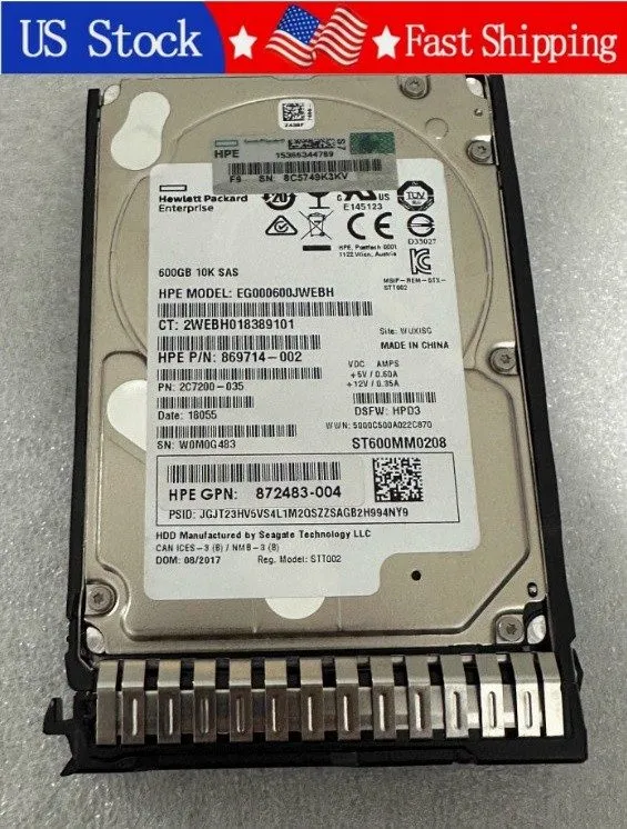 Жёсткий диск HPE 600GB 872477-B21 872736-001 10K SAS 12Gb/s 2.5 Inch 512e DS Ent