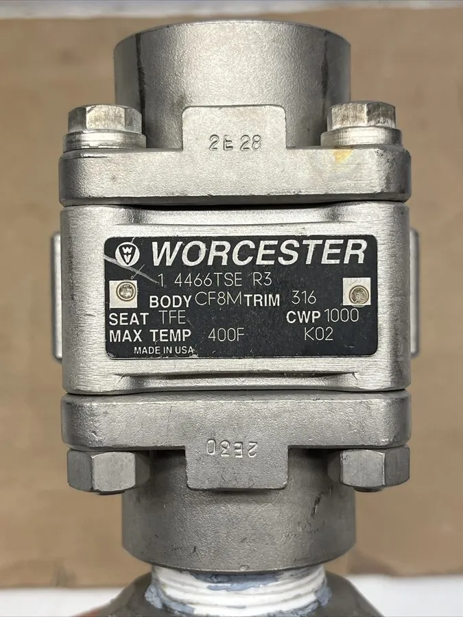Клапан 1/4" stainless ball valve flowserve worcester controls 1/4 4466tse r2