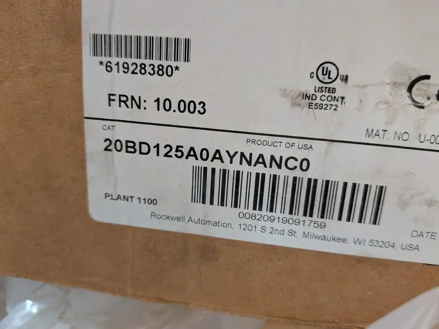Частотный преобразователь Surplus Allen Bradley 20BD125A0AYNANC0 Powerflex 700 D