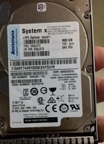 Жёсткий диск Lenovo 0AJ0730 00AJ075 00AJ071 900GB 00AJ072 2.5'' 10K SAS 6Gbs Har