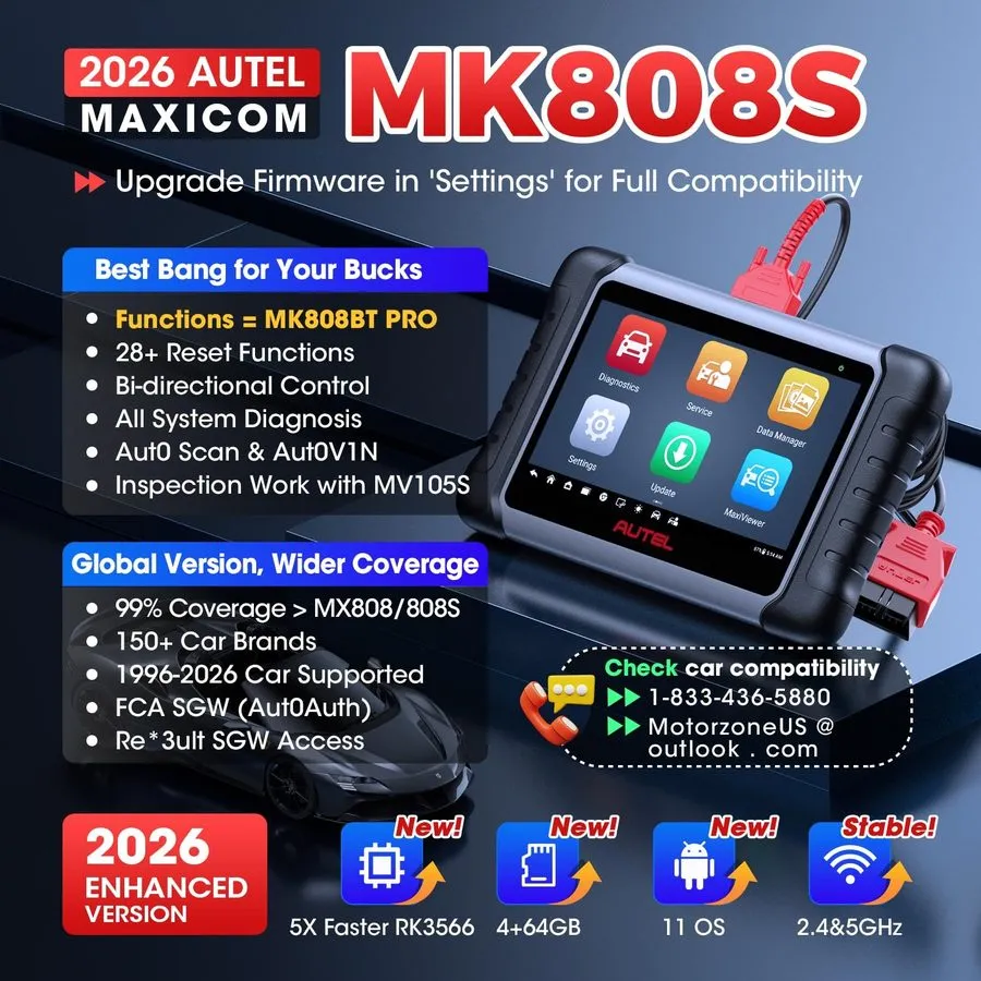 Диагностический сканер 2026 Autel MaxiCOM MK808S Bidirectional Auto Diagnostic S