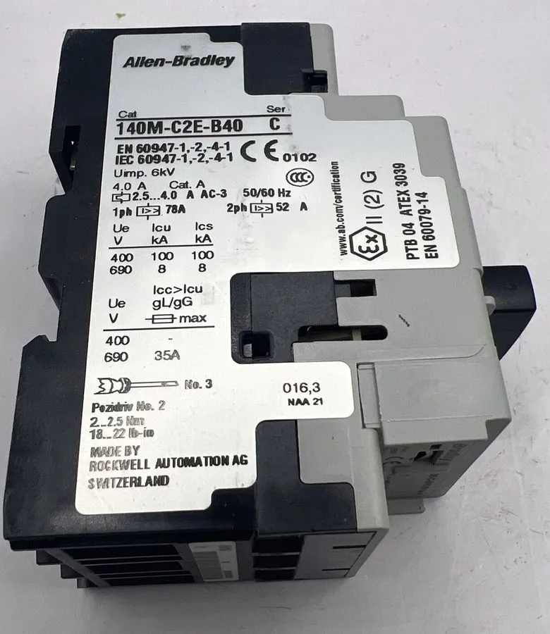 Автоматический выключатель Allen Bradley 140M-C2E-B40 Motor Protection Circuit B — фото лота 2