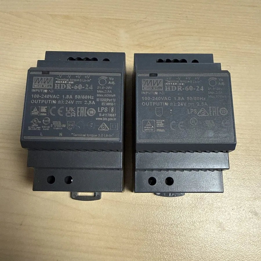 Блок питания Mean Well HDR-60-24 Ultra Slim DIN Rail Power Supply 100~240VAC to  — фото лота 2