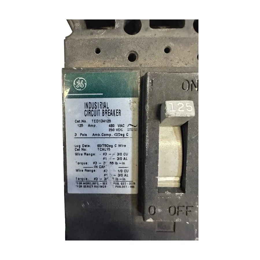 Автоматический выключатель GE TED TED134125 3 Pole 125 Amp 480v Black Circuit Br