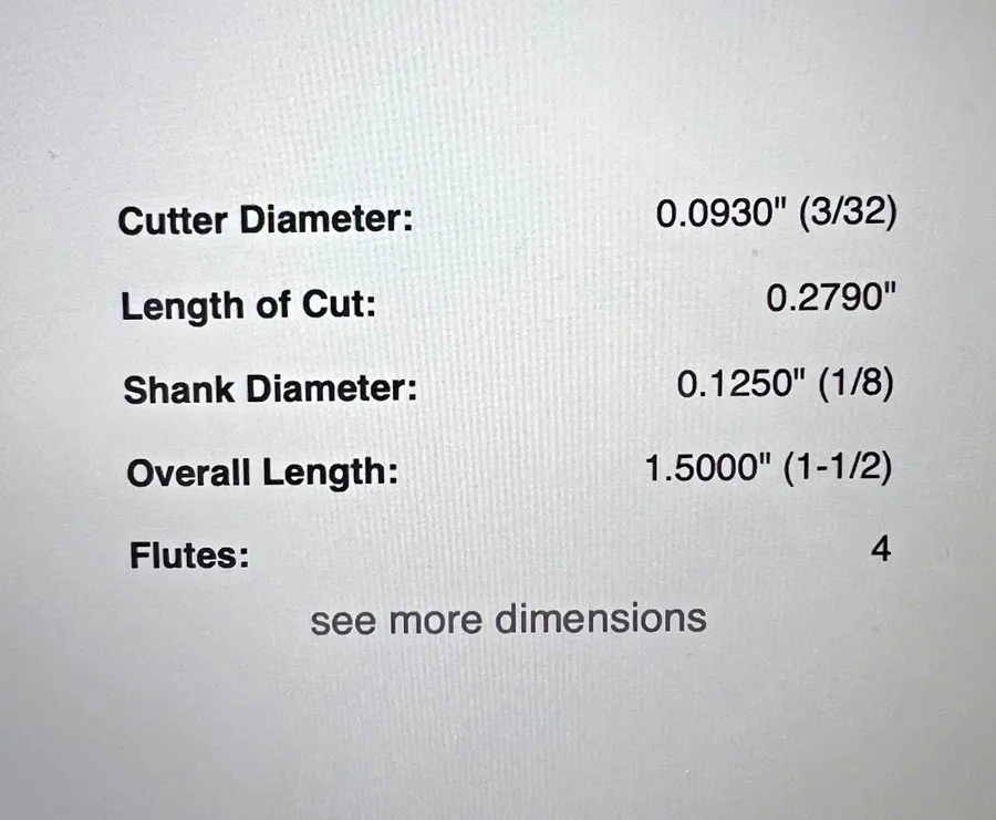 Режущий инструмент HARVEY TOOL 73093-C3 .093"DIA CARBIDE SQUARE END MILL 4 FLUTE — фото лота 1