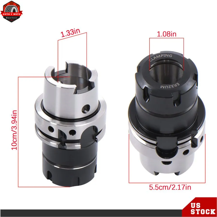 Режущий инструмент High Speed HSK63A-ER32-80 Collet Chuck Set 3.25" G2.5 24000 R — фото лота 1