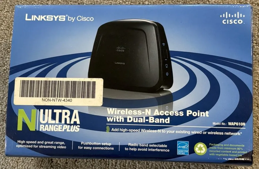 Точка доступа Wi-Fi Linksys N300 Dual-Band Wireless-N Access Point WAP610N Cisco