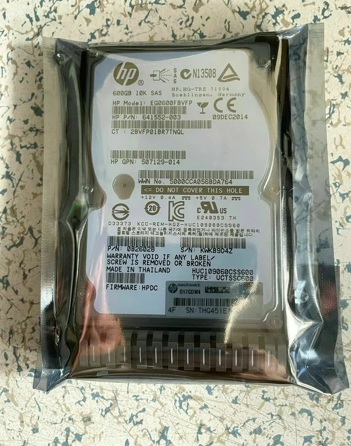 Жёсткий диск HPE 652583-B21 653957-001 600GB 10K 2.5" SAS 6G SC ENT HDD Hard Dri